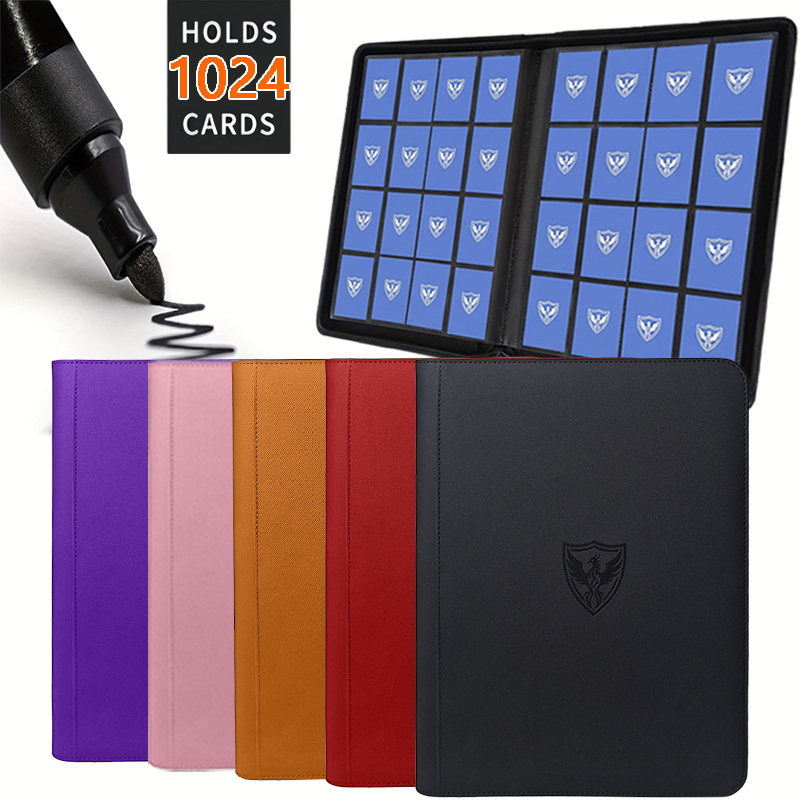 Trading Card Binder - コレクタブルカード収納アルバム、プレミアムカードアルバム、1024ポケットトレーディングカードアルバム、プレミアム16ポケットカードバインダー、遊戯王、マジック：ザ・ギャザリング、コレクタブルカード、スポーツカードに適したサイドローディングカードアルバム、TCG/MTG対応、カード収納