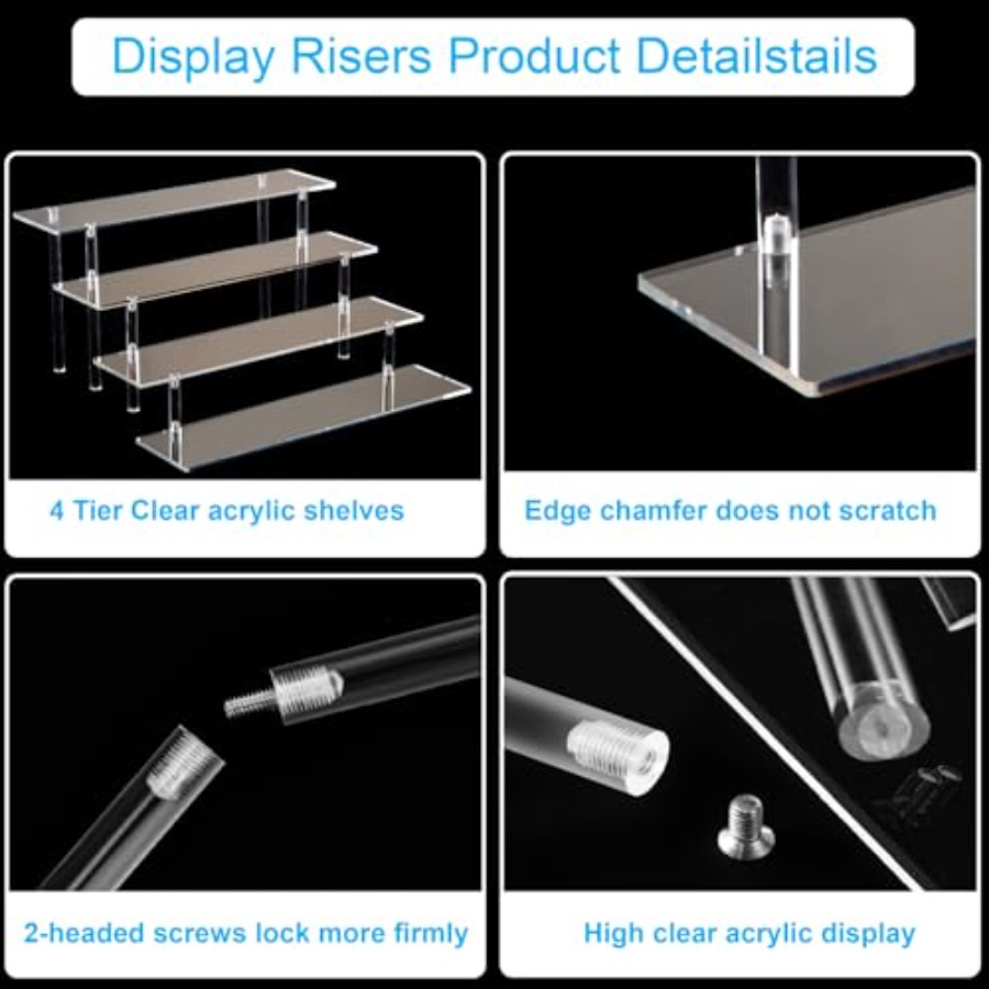 4段アクリル製香水オーガナイザースタンド、香水、コロン、化粧 - Pop Display Shelf のレビューと価格